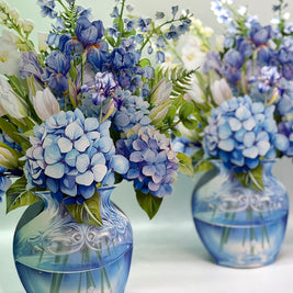Elegant Blue Hydrangea 3D Pop-Up Flower Bouquet Origami Pop Cards 3D Pop Up Greeting Card Happy Birthday Thank You Handmade Gift Thinking of You Blank Card for Any Occasion Happy Mother's Day Happy Father's Australiana Celebrate