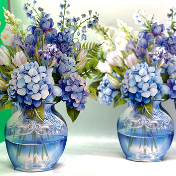 Elegant Blue Hydrangea 3D Pop-Up Flower Bouquet Origami Pop Cards 3D Pop Up Greeting Card Happy Birthday Thank You Handmade Gift Thinking of You Blank Card for Any Occasion Happy Mother's Day Happy Father's Australiana Celebrate