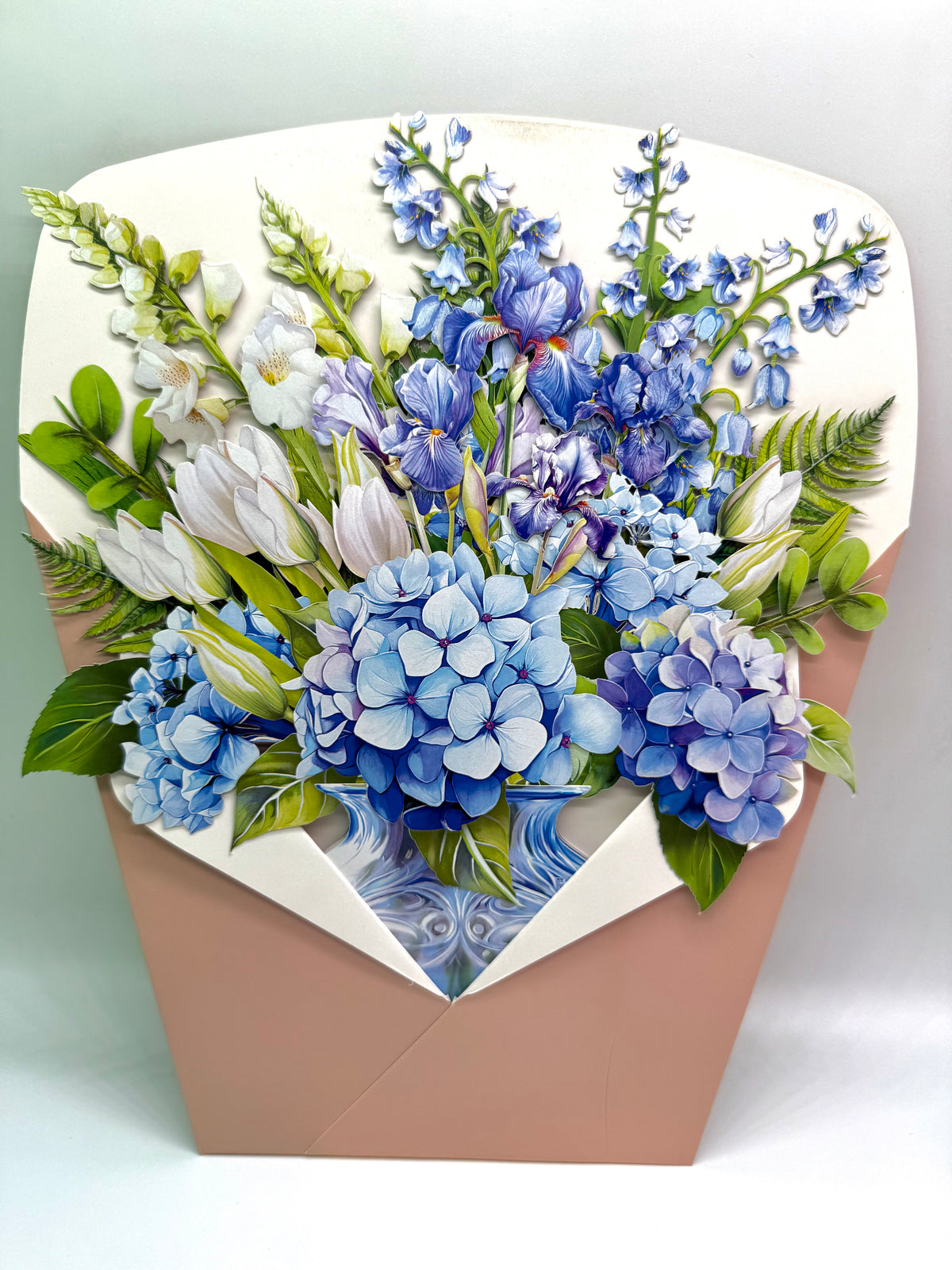 Elegant Blue Hydrangea 3D Pop-Up Flower Bouquet Origami Pop Cards 3D Pop Up Greeting Card Happy Birthday Thank You Handmade Gift Thinking of You Blank Card for Any Occasion Happy Mother's Day Happy Father's Australiana Celebrate