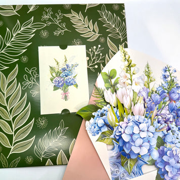 Elegant Blue Hydrangea 3D Pop-Up Flower Bouquet Origami Pop Cards 3D Pop Up Greeting Card Happy Birthday Thank You Handmade Gift Thinking of You Blank Card for Any Occasion Happy Mother's Day Happy Father's Australiana Celebrate