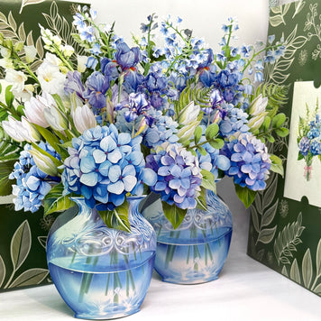 Elegant Blue Hydrangea 3D Pop-Up Flower Bouquet Origami Pop Cards 3D Pop Up Greeting Card Happy Birthday Thank You Handmade Gift Thinking of You Blank Card for Any Occasion Happy Mother's Day Happy Father's Australiana Celebrate