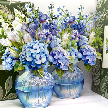 Elegant Blue Hydrangea 3D Pop-Up Flower Bouquet Origami Pop Cards 3D Pop Up Greeting Card Happy Birthday Thank You Handmade Gift Thinking of You Blank Card for Any Occasion Happy Mother's Day Happy Father's Australiana Celebrate