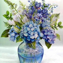 Elegant Blue Hydrangea 3D Pop-Up Flower Bouquet Origami Pop Cards 3D Pop Up Greeting Card Happy Birthday Thank You Handmade Gift Thinking of You Blank Card for Any Occasion Happy Mother's Day Happy Father's Australiana Celebrate