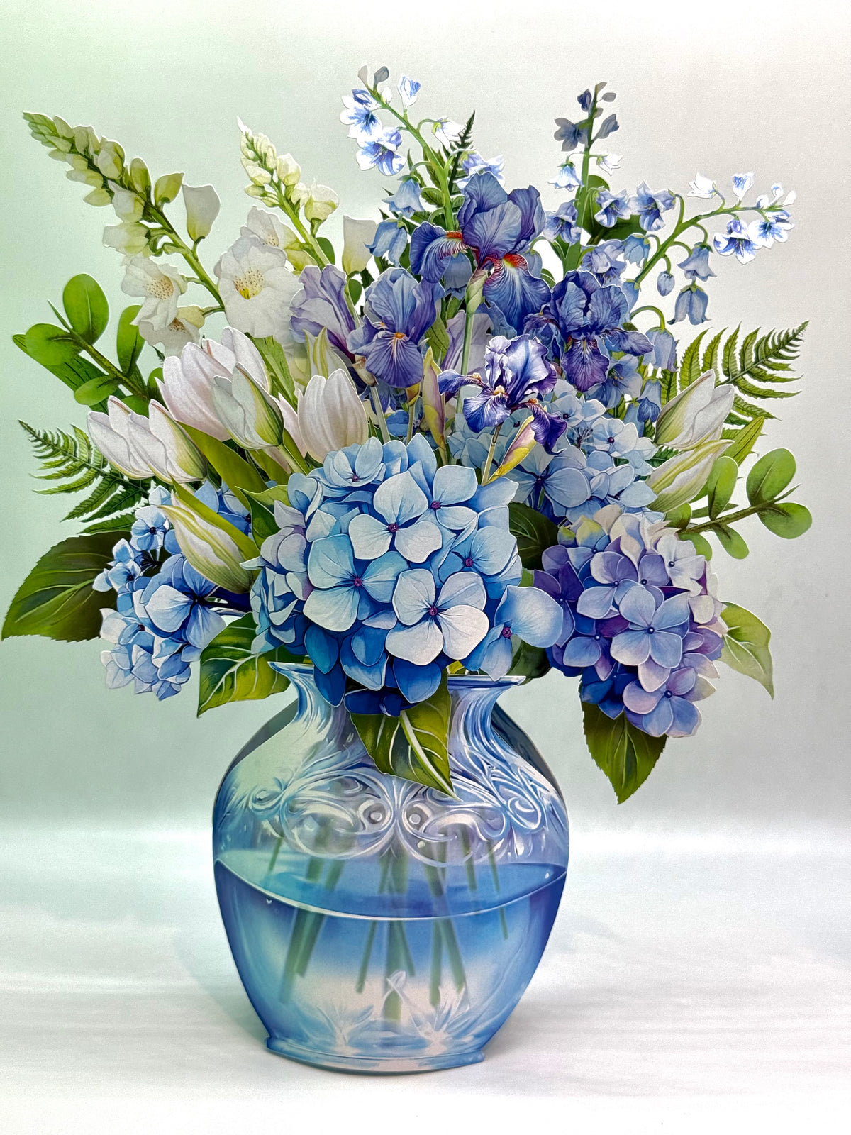Elegant Blue Hydrangea 3D Pop-Up Flower Bouquet Origami Pop Cards 3D Pop Up Greeting Card Happy Birthday Thank You Handmade Gift Thinking of You Blank Card for Any Occasion Happy Mother's Day Happy Father's Australiana Celebrate