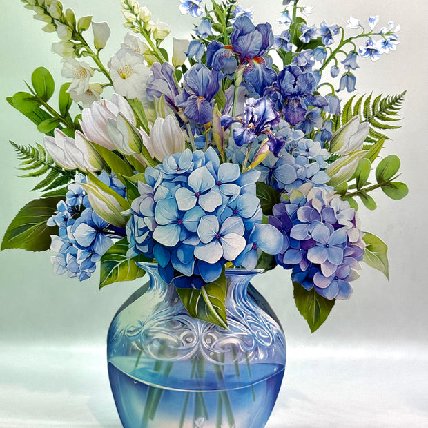 Elegant Blue Hydrangea 3D Pop-Up Flower Bouquet Origami Pop Cards 3D Pop Up Greeting Card Happy Birthday Thank You Handmade Gift Thinking of You Blank Card for Any Occasion Happy Mother's Day Happy Father's Australiana Celebrate