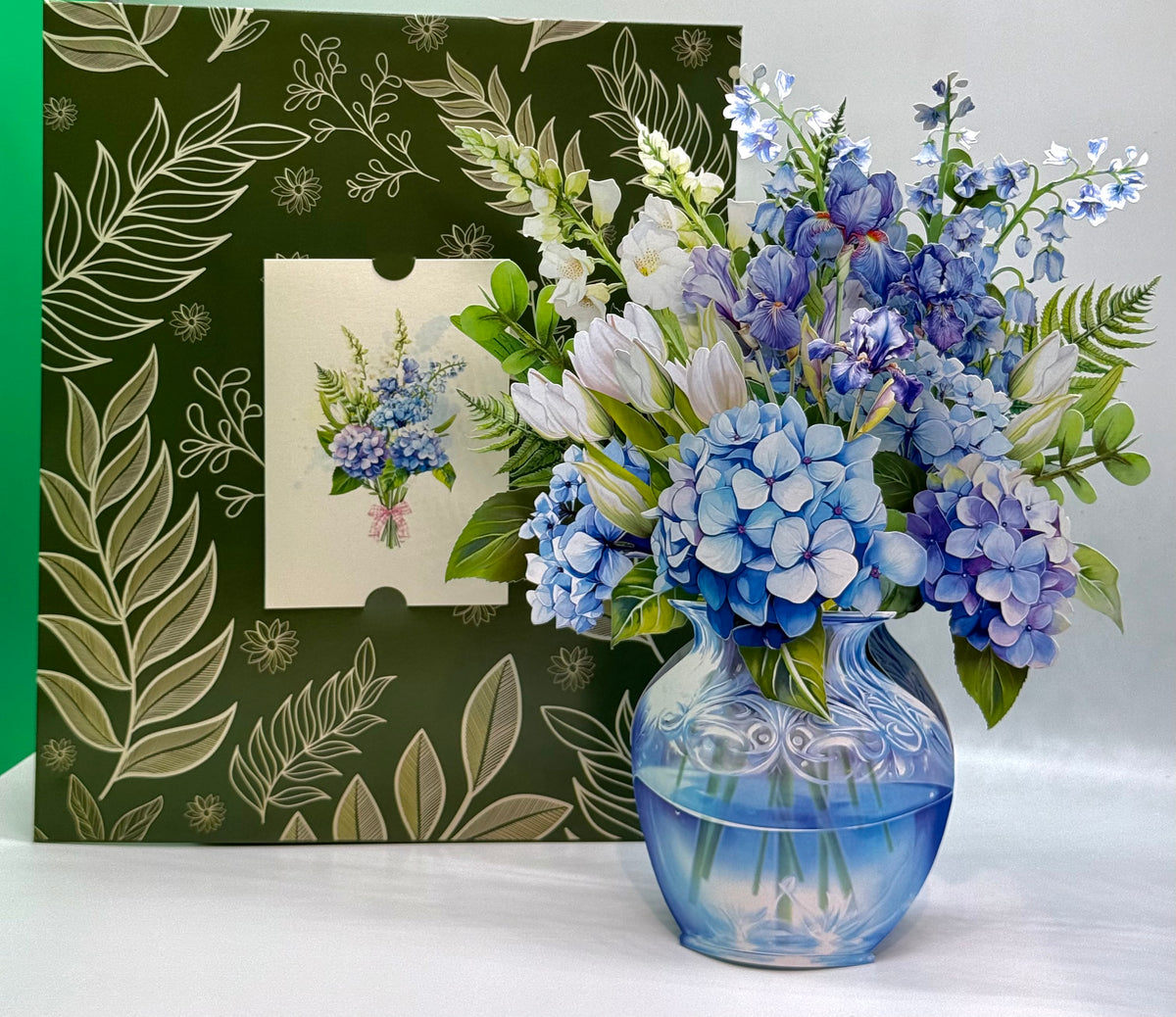 Elegant Blue Hydrangea 3D Pop-Up Flower Bouquet Origami Pop Cards 3D Pop Up Greeting Card Happy Birthday Thank You Handmade Gift Thinking of You Blank Card for Any Occasion Happy Mother's Day Happy Father's Australiana Celebrate