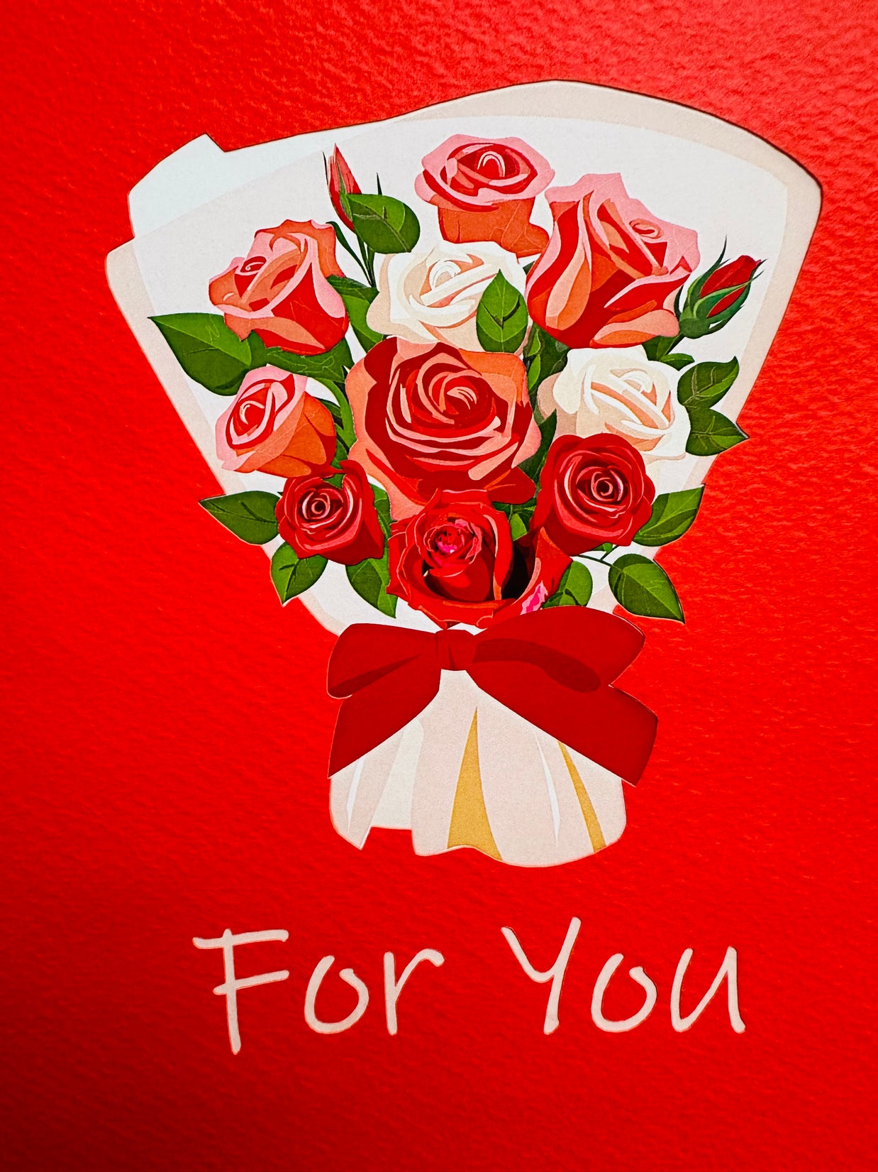 Pink & Red Rose Flower Bouquet Origami Pop Cards 3D Pop Up Greeting Card Happy Birthday Thank You Handmade Gift Thinking of You Blank Card for Any Occasion Happy Mother's Day Happy Father's Australiana Celebrate