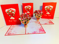 "FOR YOU" Pink & Red Rose Flower Bouquet Origami Pop Cards 3D Pop Up Greeting Card Happy Birthday Thank You Handmade Gift Thinking of You Blank Card for Any Occasion Happy Mother's Day Happy Father's Australiana Celebrate the Beauty of Flower and Love