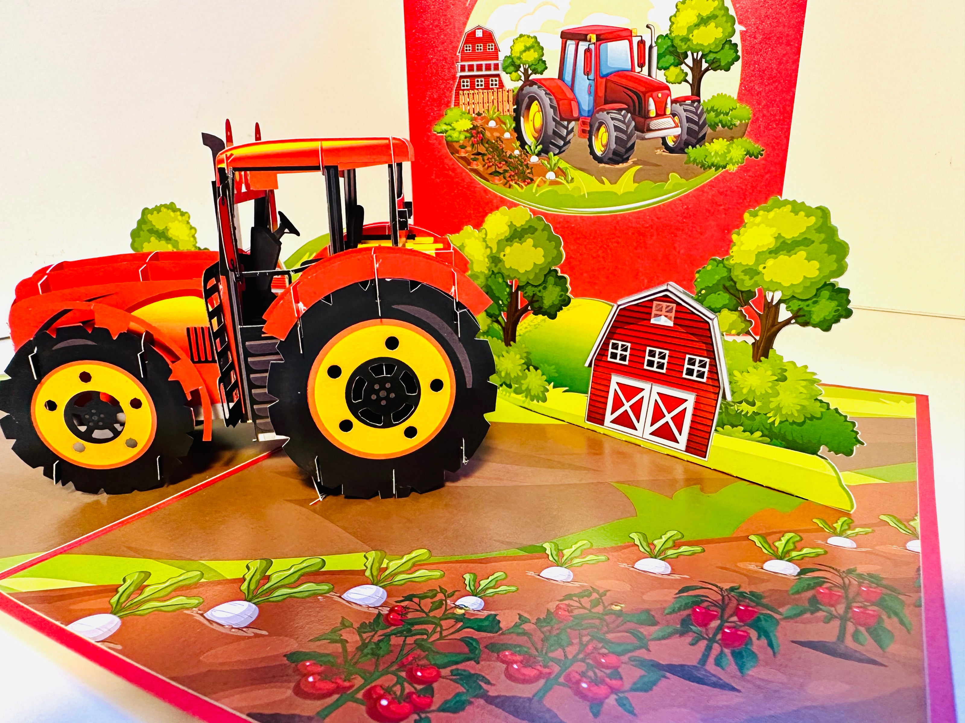 Farm Tractor - Perfect for Young Farmers or Kids Origami Pop Cards 3D Pop Up Greeting Card Celebrate Happy Birthday Thank You Handmade Best Wishes Gift Thinking of You Blank Card for Any Occasion Happy Mother's Day Happy Father's Day Australiana