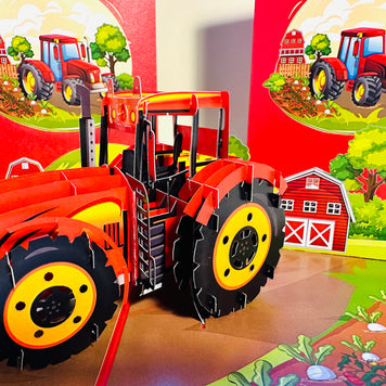 Farm Tractor - Perfect for Young Farmers or Kids Origami Pop Cards 3D Pop Up Greeting Card Celebrate Happy Birthday Thank You Handmade Best Wishes Gift Thinking of You Blank Card for Any Occasion Happy Mother's Day Happy Father's Day Australiana