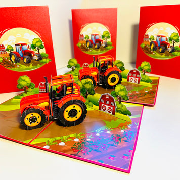 Farm Tractor - Perfect for Young Farmers or Kids Origami Pop Cards 3D Pop Up Greeting Card Celebrate Happy Birthday Thank You Handmade Best Wishes Gift Thinking of You Blank Card for Any Occasion Happy Mother's Day Happy Father's Day Australiana