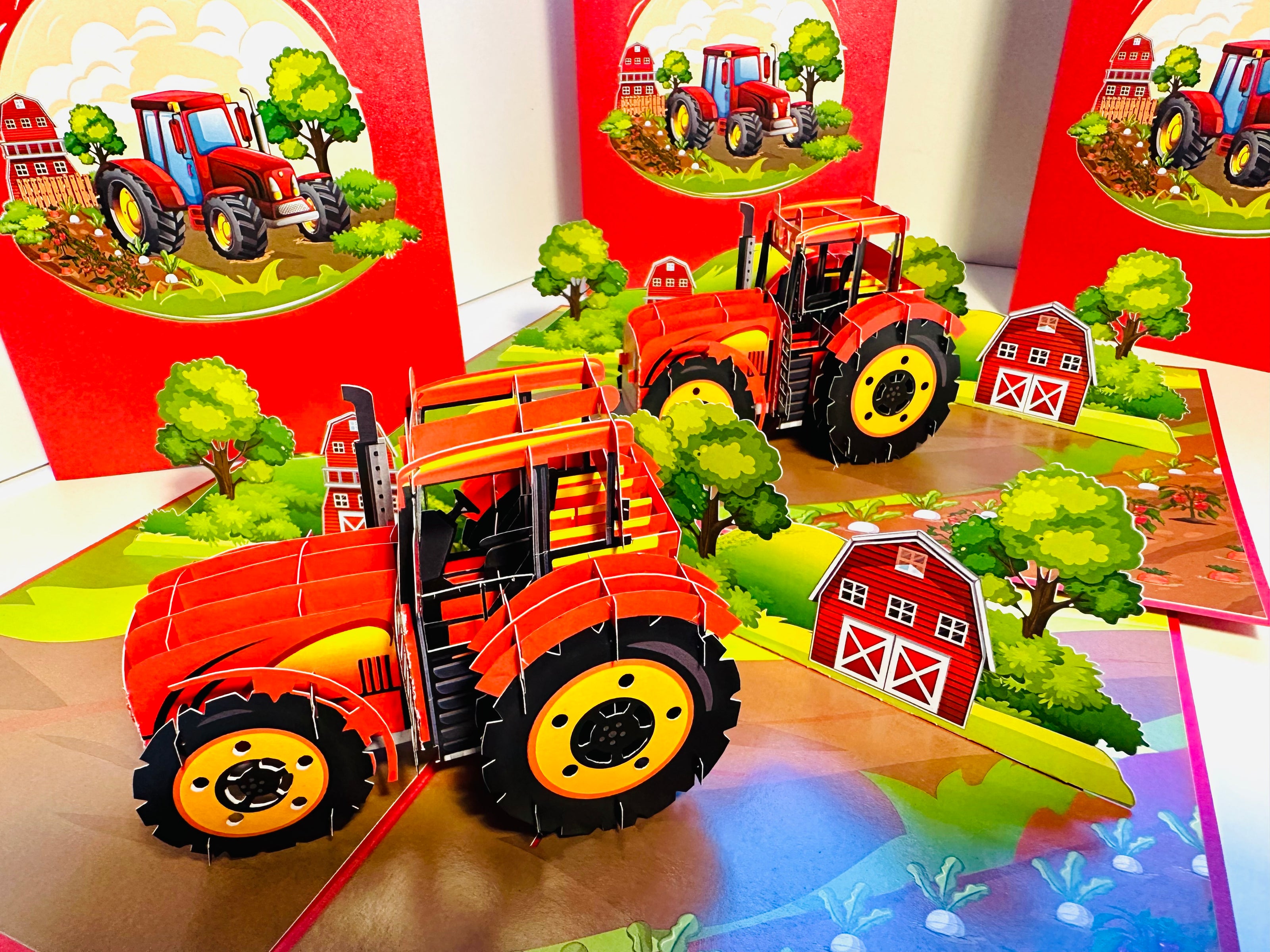 Farm Tractor - Perfect for Young Farmers or Kids Origami Pop Cards 3D Pop Up Greeting Card Celebrate Happy Birthday Thank You Handmade Best Wishes Gift Thinking of You Blank Card for Any Occasion Happy Mother's Day Happy Father's Day Australiana