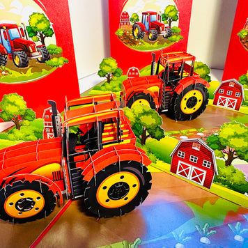 Farm Tractor - Perfect for Young Farmers or Kids Origami Pop Cards 3D Pop Up Greeting Card Celebrate Happy Birthday Thank You Handmade Best Wishes Gift Thinking of You Blank Card for Any Occasion Happy Mother's Day Happy Father's Day Australiana