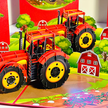 Farm Tractor - Perfect for Young Farmers or Kids Origami Pop Cards 3D Pop Up Greeting Card Celebrate Happy Birthday Thank You Handmade Best Wishes Gift Thinking of You Blank Card for Any Occasion Happy Mother's Day Happy Father's Day Australiana
