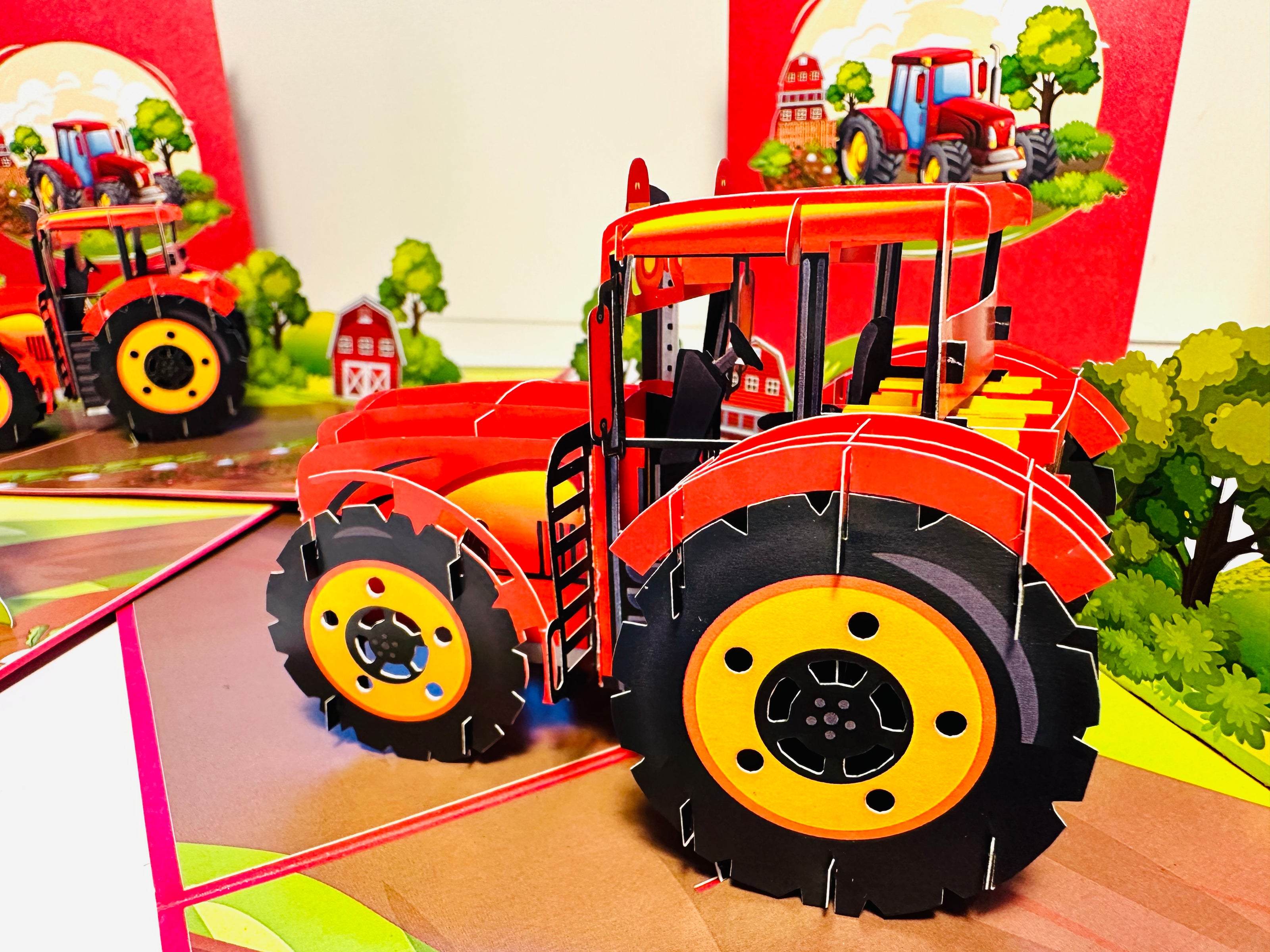 Farm Tractor - Perfect for Young Farmers or Kids Origami Pop Cards 3D Pop Up Greeting Card Celebrate Happy Birthday Thank You Handmade Best Wishes Gift Thinking of You Blank Card for Any Occasion Happy Mother's Day Happy Father's Day Australiana