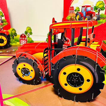 Farm Tractor - Perfect for Young Farmers or Kids Origami Pop Cards 3D Pop Up Greeting Card Celebrate Happy Birthday Thank You Handmade Best Wishes Gift Thinking of You Blank Card for Any Occasion Happy Mother's Day Happy Father's Day Australiana