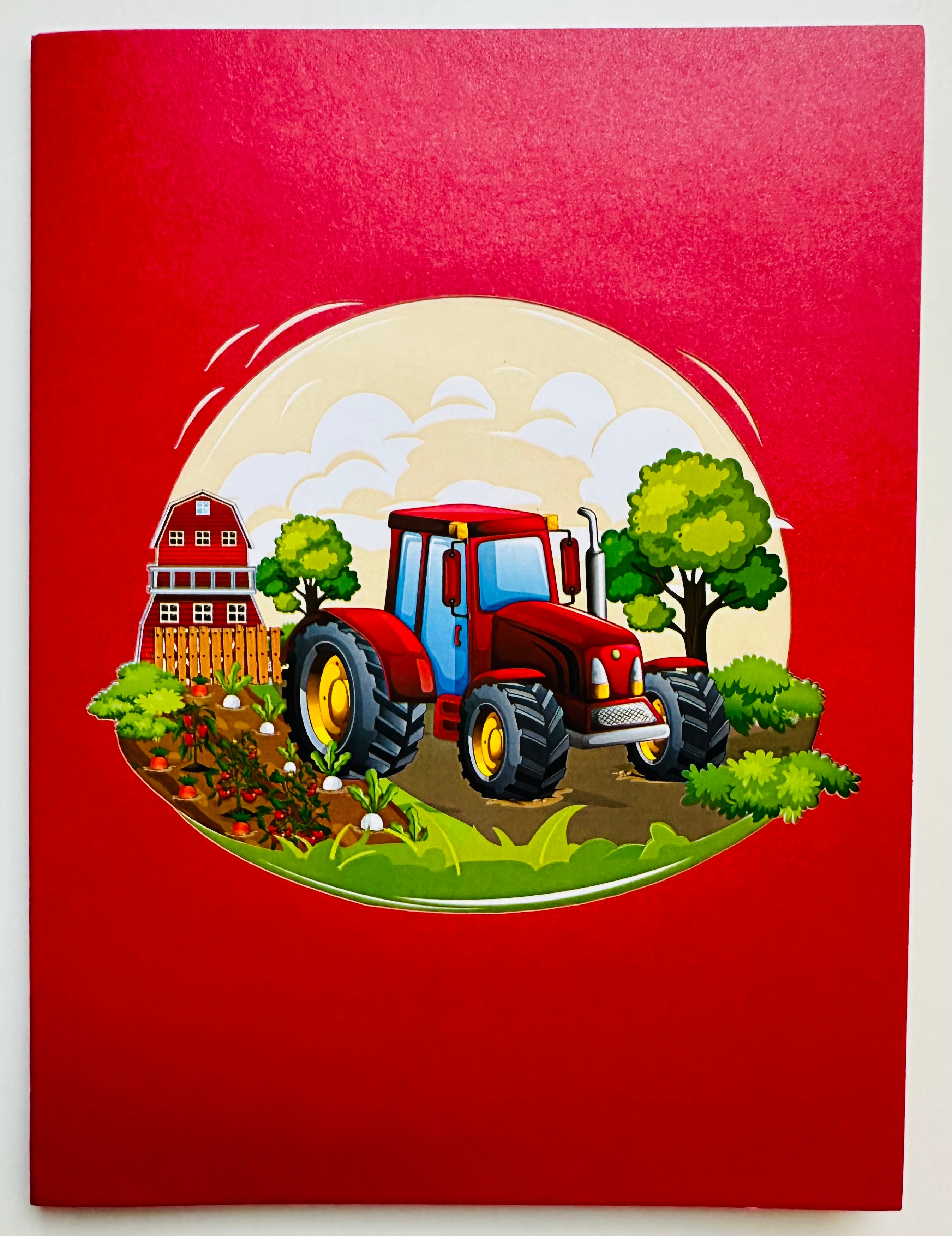Farm Tractor - Perfect for Young Farmers or Kids Origami Pop Cards 3D Pop Up Greeting Card Celebrate Happy Birthday Thank You Handmade Best Wishes Gift Thinking of You Blank Card for Any Occasion Happy Mother's Day Happy Father's Day Australiana