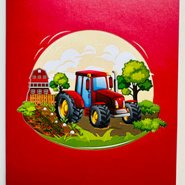 Farm Tractor - Perfect for Young Farmers or Kids Origami Pop Cards 3D Pop Up Greeting Card Celebrate Happy Birthday Thank You Handmade Best Wishes Gift Thinking of You Blank Card for Any Occasion Happy Mother's Day Happy Father's Day Australiana