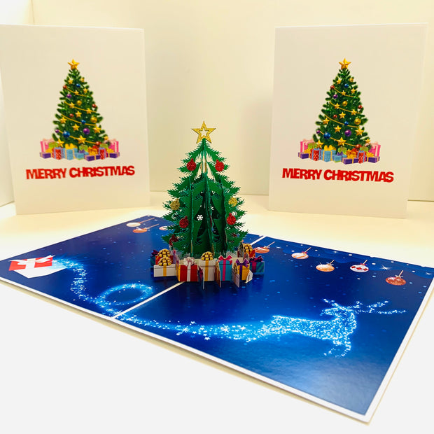 Festive Christmas Tree Origami Pop Cards 3D Pop Up Greeting Card Merry Christmas Thank You Handmade Best Wishes Blank Card Gift Happy Holidays Celebrate the Special Day Moment with Family and Friends