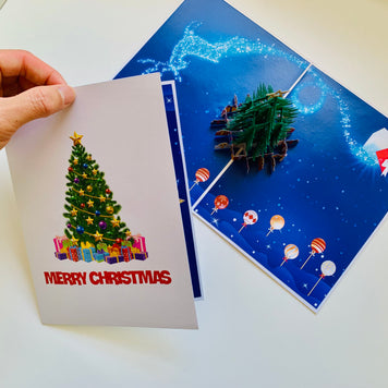 Festive Christmas Tree Origami Pop Cards 3D Pop Up Greeting Card Merry Christmas Thank You Handmade Best Wishes Blank Card Gift Happy Holidays Celebrate the Special Day Moment with Family and Friends