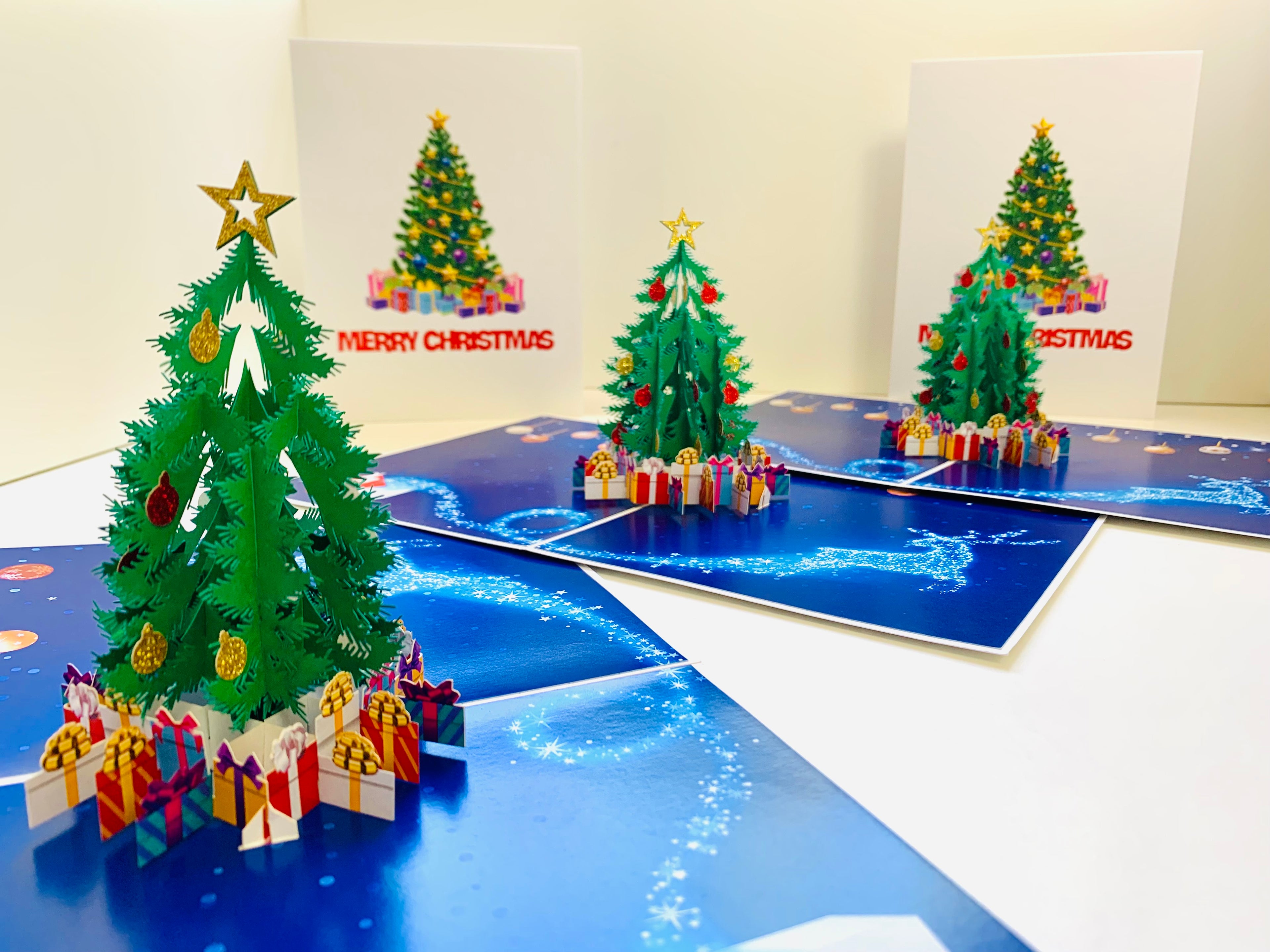 Festive Christmas Tree Origami Pop Cards 3D Pop Up Greeting Card Merry Christmas Thank You Handmade Best Wishes Blank Card Gift Happy Holidays Celebrate the Special Day Moment with Family and Friends