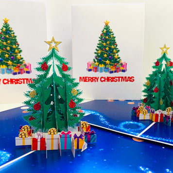 Festive Christmas Tree Origami Pop Cards 3D Pop Up Greeting Card Merry Christmas Thank You Handmade Best Wishes Blank Card Gift Happy Holidays Celebrate the Special Day Moment with Family and Friends
