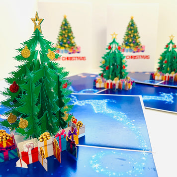 Festive Christmas Tree Origami Pop Cards 3D Pop Up Greeting Card Merry Christmas Thank You Handmade Best Wishes Blank Card Gift Happy Holidays Celebrate the Special Day Moment with Family and Friends