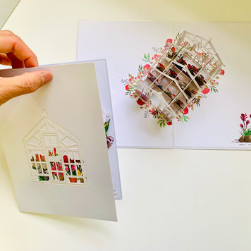 Flourishing Australian Native Greenhouse Garden & Birds Origami Pop Cards 3D Pop Up Greeting Card Celebrate Happy Birthday Thank You Handmade Best Wishes Gift Thinking of You Blank Card for Any Occasion Happy Mother's Day Happy Father's Day Australiana
