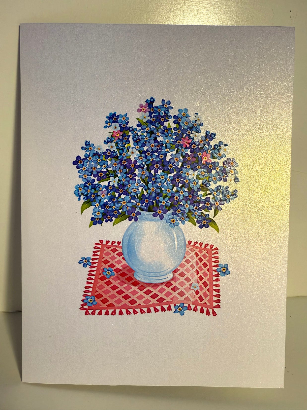 Forget Me Not or Indigo Blue Flowers in Vase Origami Pop Cards 3D Pop Up Greeting Card Happy Birthday Thank You Handmade Gift Thinking of You Blank Card for Any Occasion Happy Mother's Day Happy Father's Australiana Celebrate the Beauty of Flower