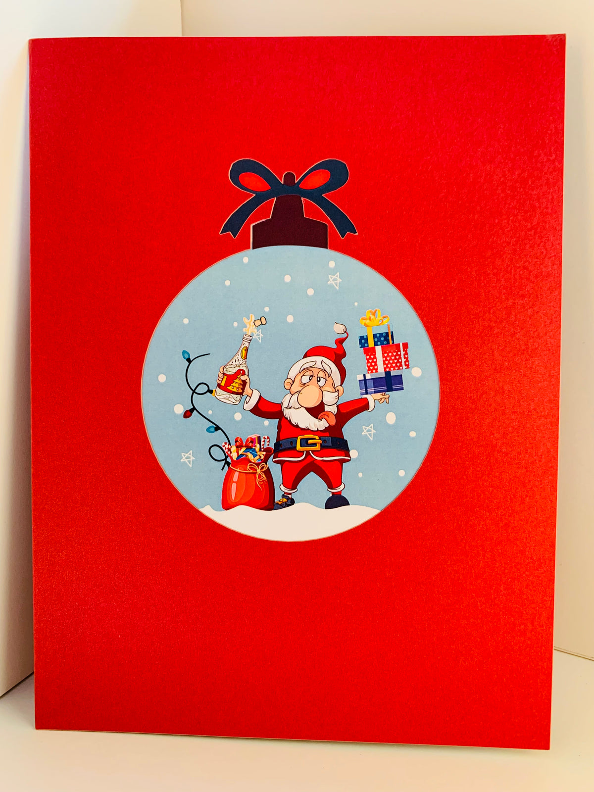 Funny Christmas Card - Santa Claus Designated Driver Origami Pop Cards 3D Pop Up Greeting Card Merry Christmas Thank You Handmade Best Wishes Blank Card Gift Happy Holidays Celebrate the Special Day Moment with Family and Friends