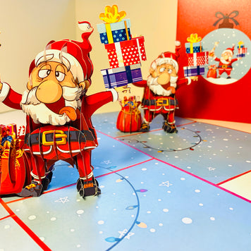 Funny Christmas Card - Santa Claus Designated Driver Origami Pop Cards 3D Pop Up Greeting Card Merry Christmas Thank You Handmade Best Wishes Blank Card Gift Happy Holidays Celebrate the Special Day Moment with Family and Friends