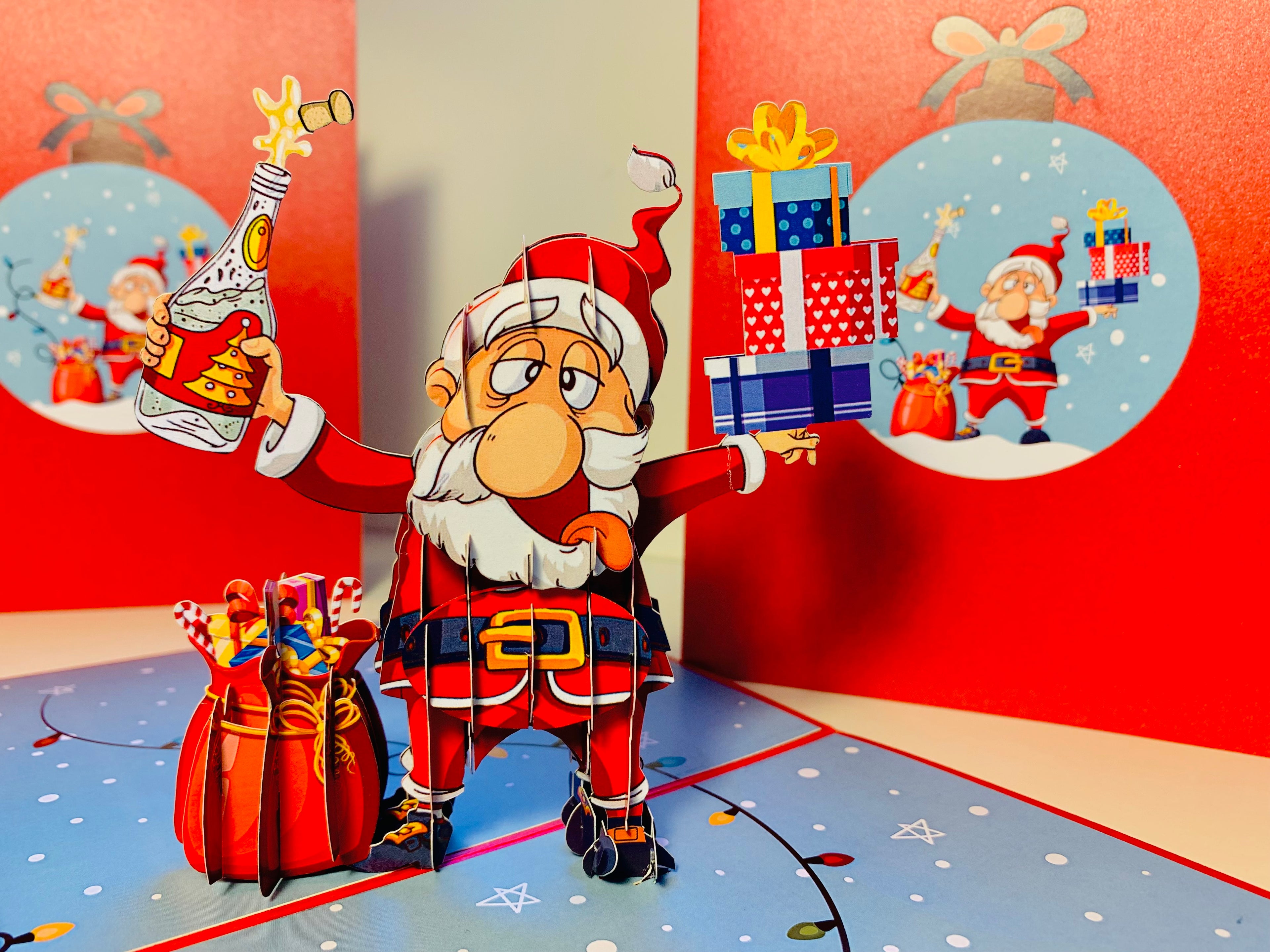 Funny Christmas Card - Santa Claus Designated Driver Origami Pop Cards 3D Pop Up Greeting Card Merry Christmas Thank You Handmade Best Wishes Blank Card Gift Happy Holidays Celebrate the Special Day Moment with Family and Friends (Copy)