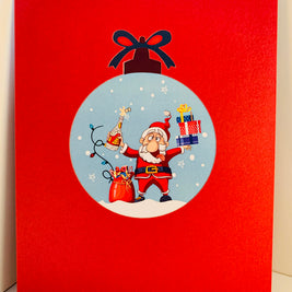 Funny Christmas Card - Santa Claus Designated Driver Origami Pop Cards 3D Pop Up Greeting Card Merry Christmas Thank You Handmade Best Wishes Blank Card Gift Happy Holidays Celebrate the Special Day Moment with Family and Friends