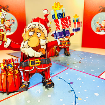 Funny Christmas Card - Santa Claus Designated Driver Origami Pop Cards 3D Pop Up Greeting Card Merry Christmas Thank You Handmade Best Wishes Blank Card Gift Happy Holidays Celebrate the Special Day Moment with Family and Friends