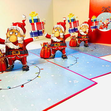 Funny Christmas Card - Santa Claus Designated Driver Origami Pop Cards 3D Pop Up Greeting Card Merry Christmas Thank You Handmade Best Wishes Blank Card Gift Happy Holidays Celebrate the Special Day Moment with Family and Friends