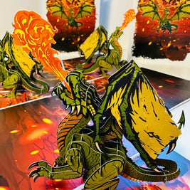 GREEN Fire Breathing Dragon Origami Pop Cards 3D Pop Up Greeting Card Happy Birthday Thank You Handmade Gift Thinking of You Blank Card for Any Occasion Happy Mother's Day Happy Father's Australiana Celebrate the Beauty of Animals Perfect for Boy