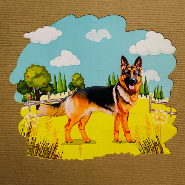 German Shepherd Dog - Perfect for Dog Lovers Origami Pop Cards 3D Pop Up Greeting Card Happy Birthday Thank You Handmade Gift Thinking of You Blank Card for Any Occasion Happy Mother's Day Happy Father's Australiana Celebrate the Beauty of Animals