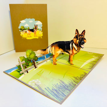 German Shepherd Dog - Perfect for Dog Lovers Origami Pop Cards 3D Pop Up Greeting Card Happy Birthday Thank You Handmade Gift Thinking of You Blank Card for Any Occasion Happy Mother's Day Happy Father's Australiana Celebrate the Beauty of Animals