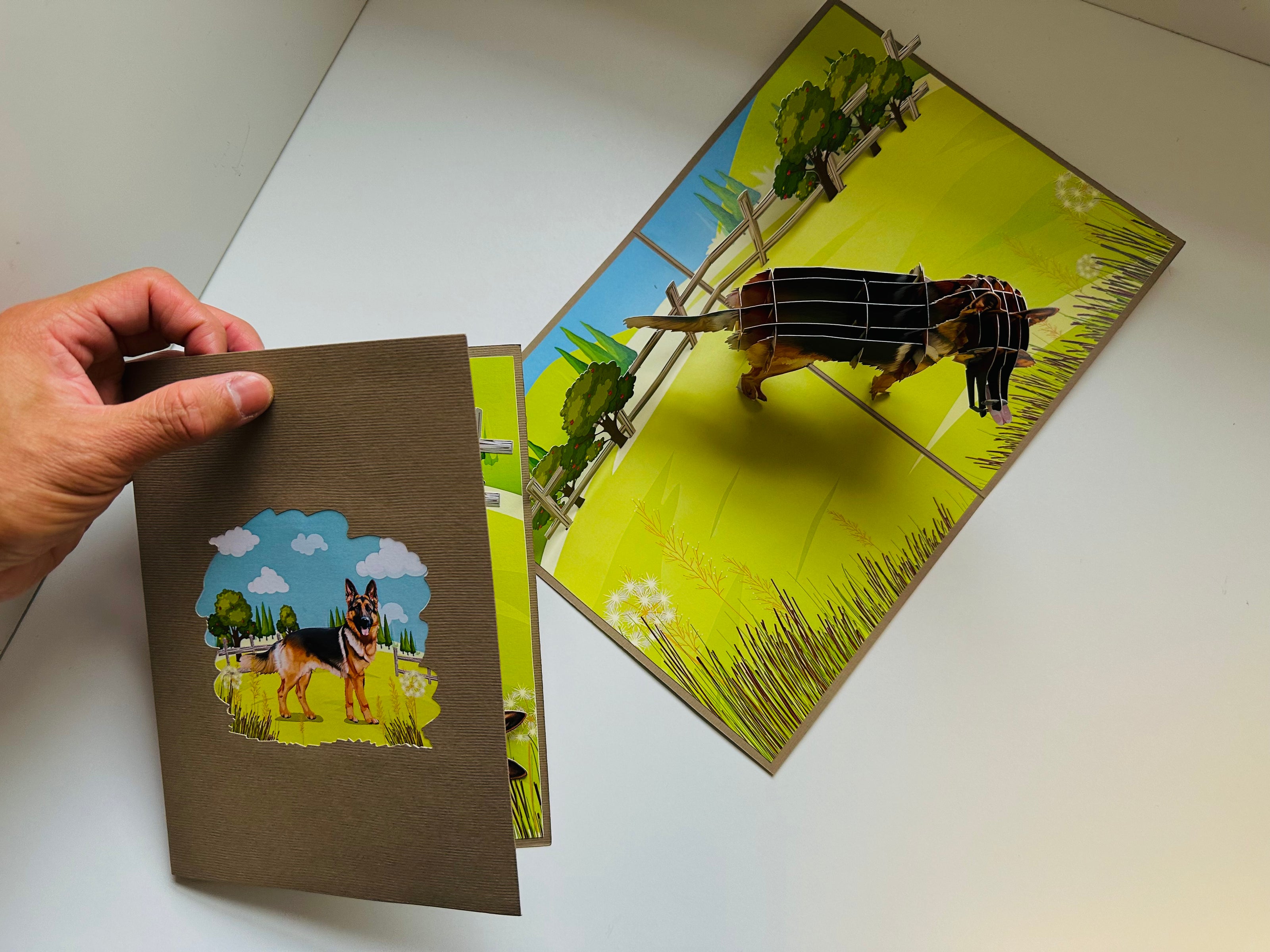 German Shepherd Dog - Perfect for Dog Lovers Origami Pop Cards 3D Pop Up Greeting Card Happy Birthday Thank You Handmade Gift Thinking of You Blank Card for Any Occasion Happy Mother's Day Happy Father's Australiana Celebrate the Beauty of Animals