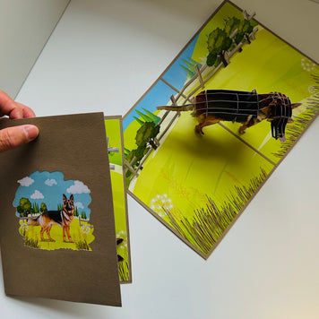 German Shepherd Dog - Perfect for Dog Lovers Origami Pop Cards 3D Pop Up Greeting Card Happy Birthday Thank You Handmade Gift Thinking of You Blank Card for Any Occasion Happy Mother's Day Happy Father's Australiana Celebrate the Beauty of Animals