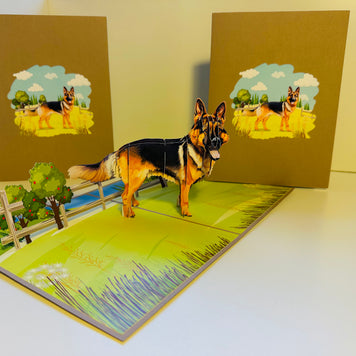 German Shepherd Dog - Perfect for Dog Lovers Origami Pop Cards 3D Pop Up Greeting Card Happy Birthday Thank You Handmade Gift Thinking of You Blank Card for Any Occasion Happy Mother's Day Happy Father's Australiana Celebrate the Beauty of Animals