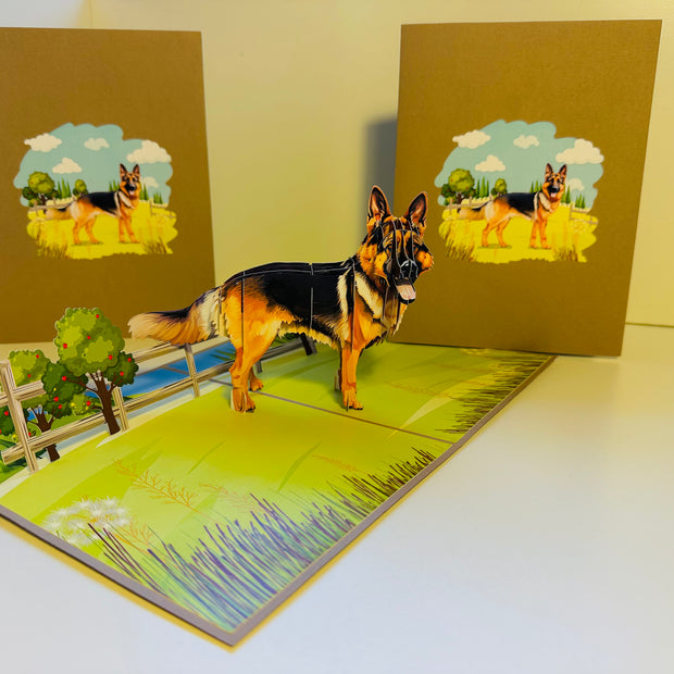 German Shepherd Dog - Perfect for Dog Lovers Origami Pop Cards 3D Pop Up Greeting Card Happy Birthday Thank You Handmade Gift Thinking of You Blank Card for Any Occasion Happy Mother's Day Happy Father's Australiana Celebrate the Beauty of Animals