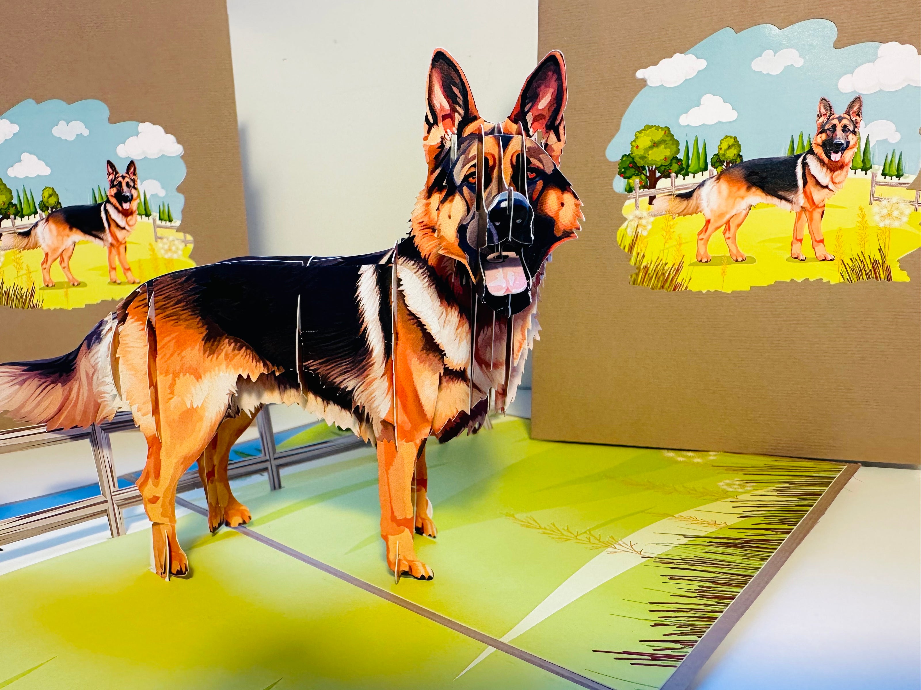 German Shepherd Dog - Perfect for Dog Lovers Origami Pop Cards 3D Pop Up Greeting Card Happy Birthday Thank You Handmade Gift Thinking of You Blank Card for Any Occasion Happy Mother's Day Happy Father's Australiana Celebrate the Beauty of Animals
