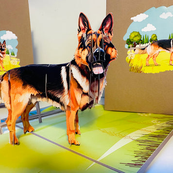 German Shepherd Dog - Perfect for Dog Lovers Origami Pop Cards 3D Pop Up Greeting Card Happy Birthday Thank You Handmade Gift Thinking of You Blank Card for Any Occasion Happy Mother's Day Happy Father's Australiana Celebrate the Beauty of Animals