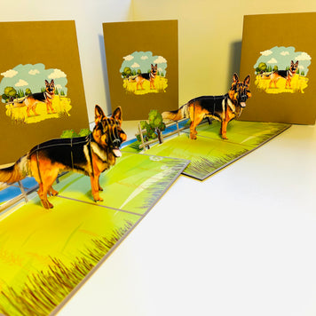 German Shepherd Dog - Perfect for Dog Lovers Origami Pop Cards 3D Pop Up Greeting Card Happy Birthday Thank You Handmade Gift Thinking of You Blank Card for Any Occasion Happy Mother's Day Happy Father's Australiana Celebrate the Beauty of Animals
