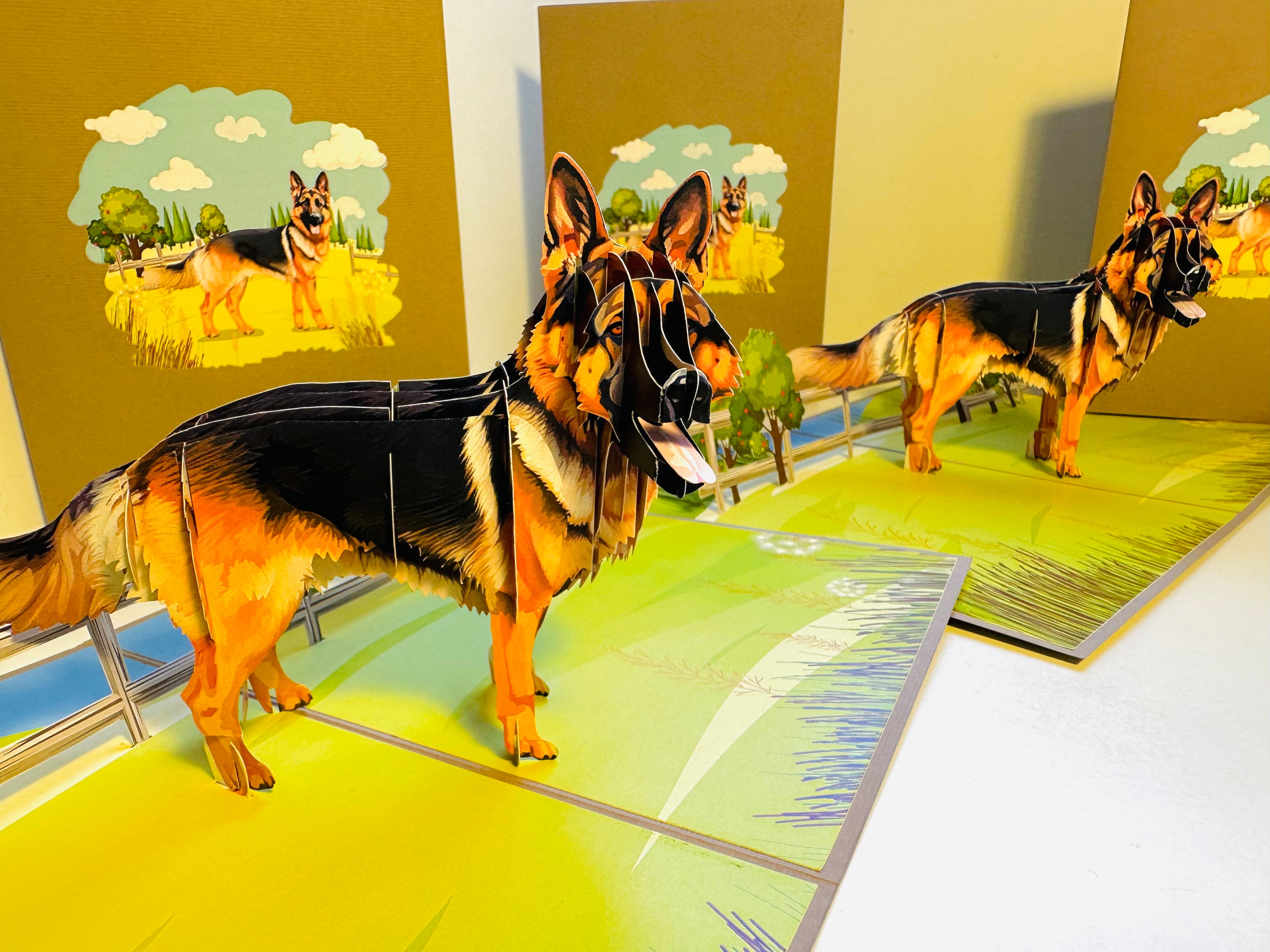 German Shepherd Dog - Perfect for Dog Lovers Origami Pop Cards 3D Pop Up Greeting Card Happy Birthday Thank You Handmade Gift Thinking of You Blank Card for Any Occasion Happy Mother's Day Happy Father's Australiana Celebrate the Beauty of Animals