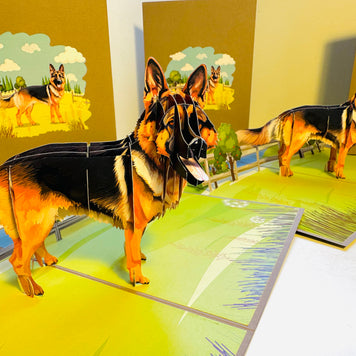German Shepherd Dog - Perfect for Dog Lovers Origami Pop Cards 3D Pop Up Greeting Card Happy Birthday Thank You Handmade Gift Thinking of You Blank Card for Any Occasion Happy Mother's Day Happy Father's Australiana Celebrate the Beauty of Animals