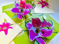 A Giant Hot Pink Lily - Just Perfect for a Thank You Note Origami Pop Cards 3D Pop Up Greeting Card Happy Birthday Thank You Handmade Gift Thinking of You Blank Card for Any Occasion Happy Mother's Day Happy Father's Celebrate the Beauty of Flower