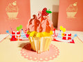 Giant Metallic Pink Cupcake Origami Pop Cards 3D Pop Up Greeting Card Thank You Handmade Gift Thinking of You Happy Birthday Occasion Australiana Celebrate the Beauty and Happiness During Special Day Best Wishes Gift (Copy)