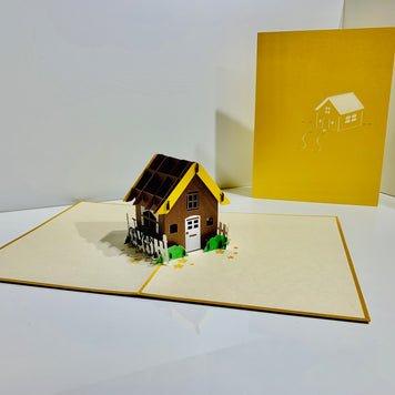 Golden House - Perfect for Housewarming - Origami Pop Cards 3D Pop Up Greeting Card Happy Birthday Thank You Handmade Gift Thinking of You Blank Card for Any Occasion Happy Mother's Day Australiana Celebrate the Beauty
